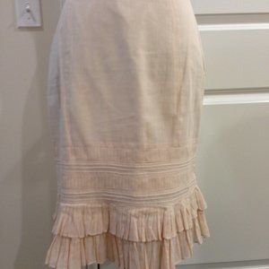 Odelle Cotton Ruffled Hem Blush Skirt Sz6